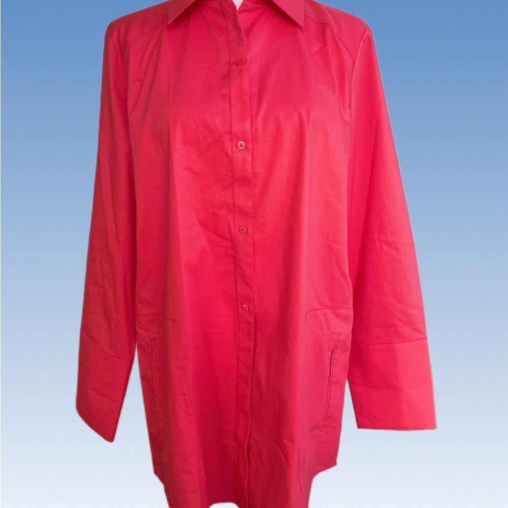 Chico's Vibrant salmon Button-Down Shirt size 1